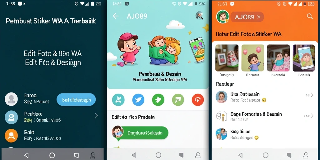 Tampilan antarmuka AJO89 yang memudahkan pembuatan stiker WA.