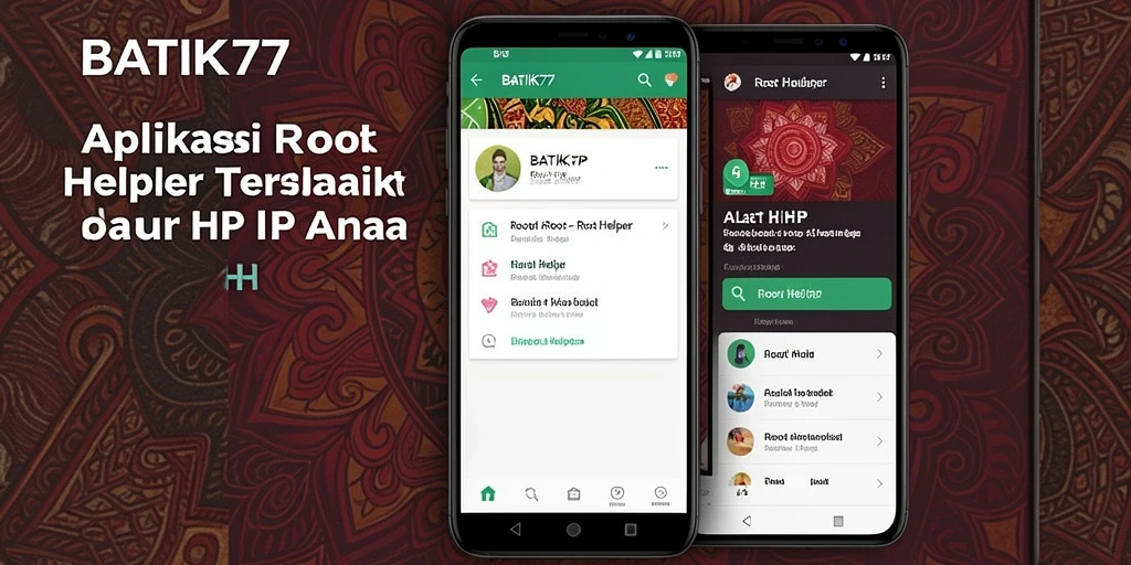Antarmuka aplikasi BATIK77 yang intuitif dan fungsional untuk Root Helper.