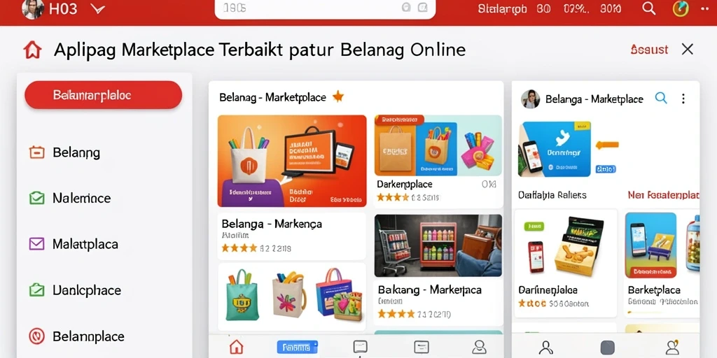 Tampilan antarmuka aplikasi H03 yang memudahkan proses belanja online