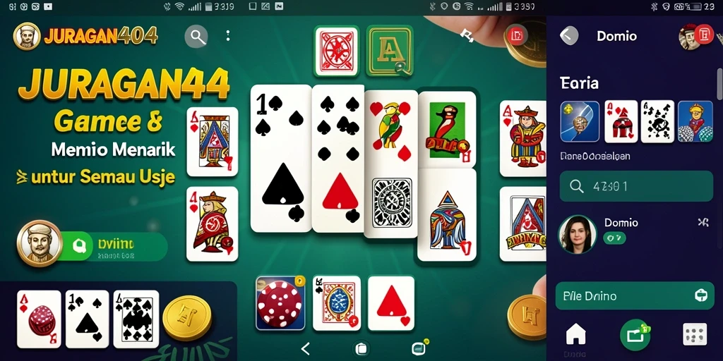 Tampilan antarmuka permainan Domino yang menarik dan intuitif.