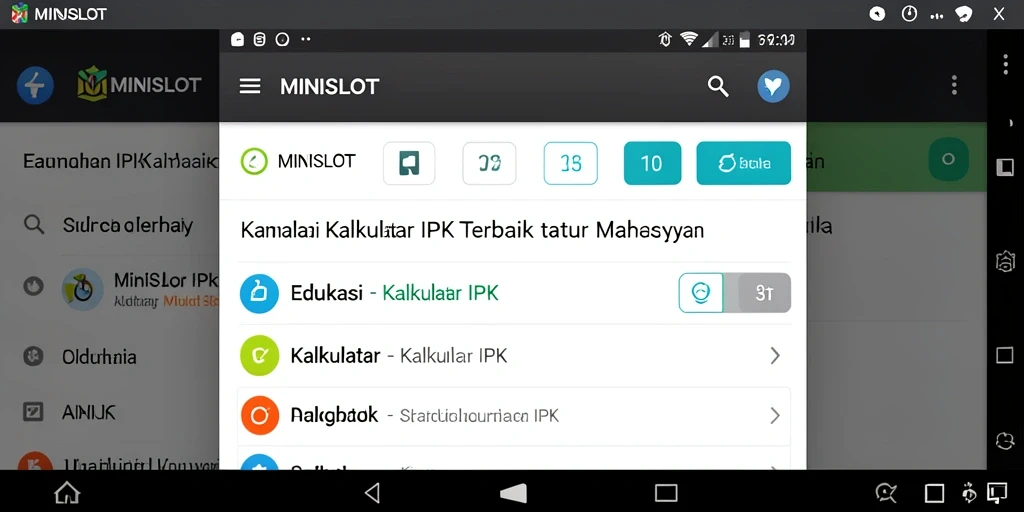 Tampilan antarmuka aplikasi Kalkulator IPK MINISLOT yang sederhana dan efektif.