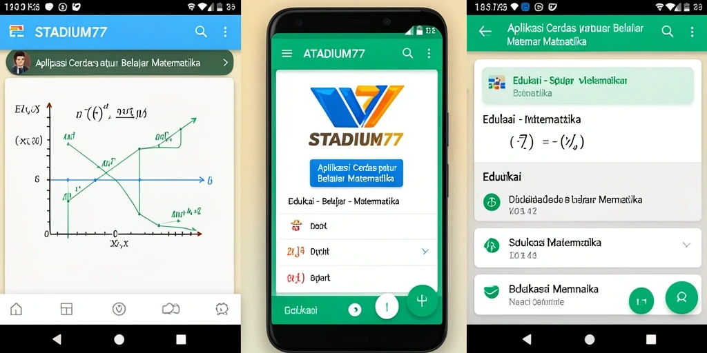 Tampilan antarmuka aplikasi STADIUM77 yang menarik untuk Belajar Matematika.